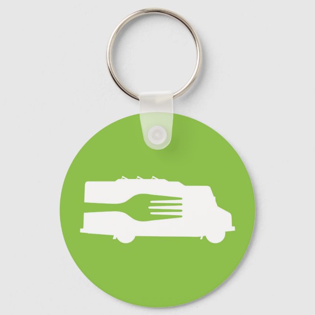 Food Truck: Side/Fork (Green) Key Ring (Front)
