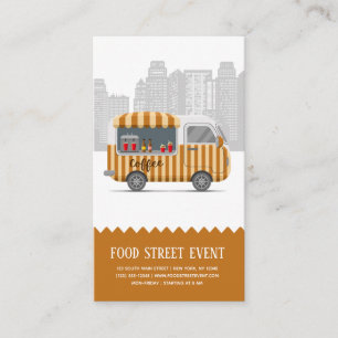 Food truck street cappuccino coffee business card