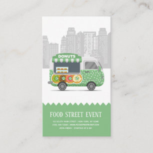 Food truck street doughnuts business card