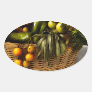 Food - Veggie - Sage advice Oval Sticker