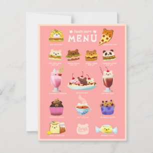 Foodie bears postcard