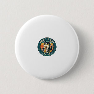 Foodie Cat Cute Kitty Design - Foodie Cat Club_1 6 Cm Round Badge