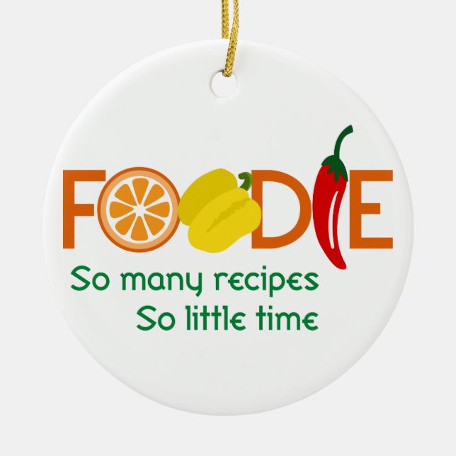 Foodie Ceramic Ornament (Front)
