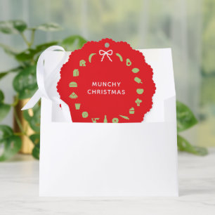 Foodie Christmas Wreath Editable Colour Festive Tree Decoration Card
