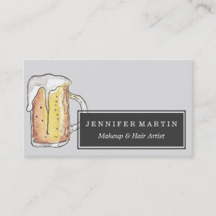Foodie Cold Beer Mug in Hand Painted Watercolor Business Card