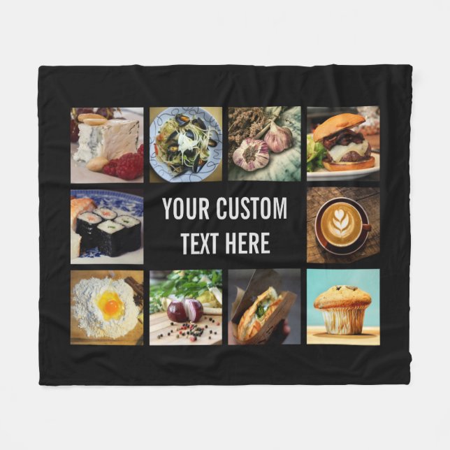 Foodie custom fleece blanket (Front (Horizontal))