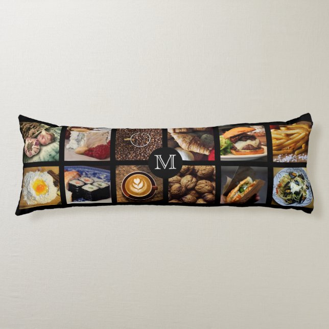 Foodie custom monogram body pillow (Front)
