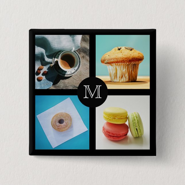 Foodie custom monogram button 2 (Front)