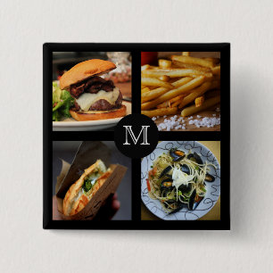 Foodie custom monogram button 3