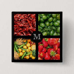 Foodie custom monogram button 6