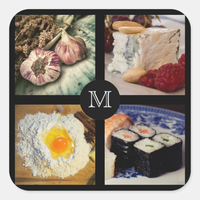 Foodie custom monogram stickers 5 (Front)