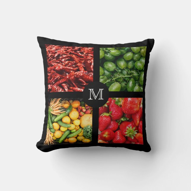 Foodie custom monogram throw pillows 2 (Front)