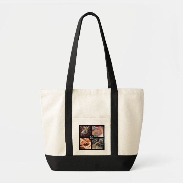 Foodie custom monogram tote bag 1 (Front)