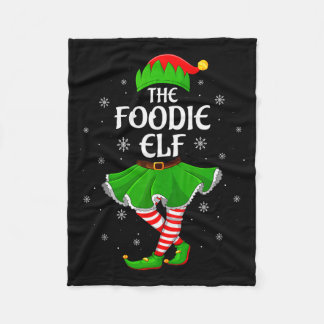 Foodie Elf Christmas Family Girls Women Elf Squad  Fleece Blanket