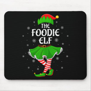 Foodie Elf Christmas Family Girls Women Elf Squad Mouse Pad