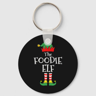 Foodie Elf Matching Family Group Christmas Party Key Ring