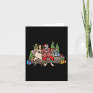 Foodie Gifts Food Coma Funny Christmas Pun Santa C Card