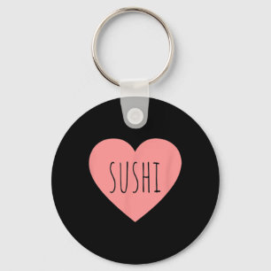 Foodie Heart Pink Minimalist Sushi Lover Girls I L Key Ring
