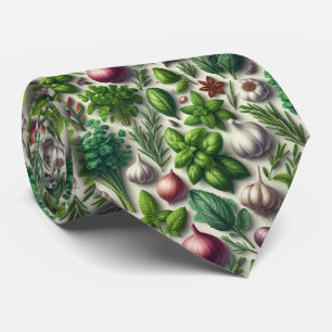 Foodie Kitchen Neck Tie Fresh Garden Herbs