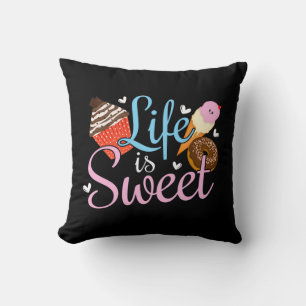 Foodie Life is Sweet Baking Quote - Cupcake Art Cushion