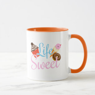 Foodie Life is Sweet Baking Quote - Cupcake Art Mug