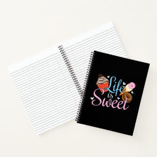 Foodie Life is Sweet Baking Quote - Cupcake Art Notebook