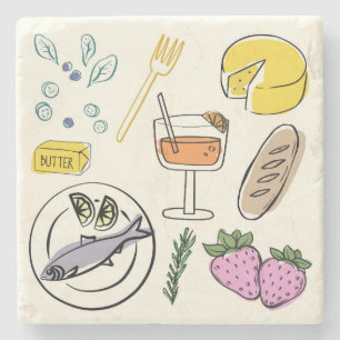 Foodie Minimalist Stone Coaster