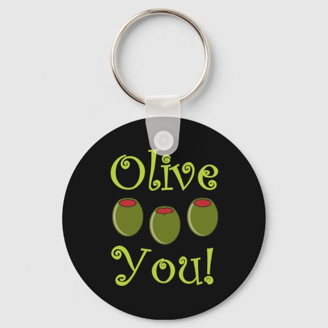 Foodie Olive You Key Ring (Front)