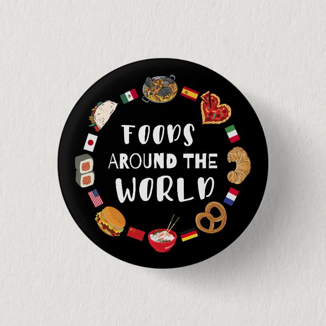 Foods around the world  3 cm round badge (Front)