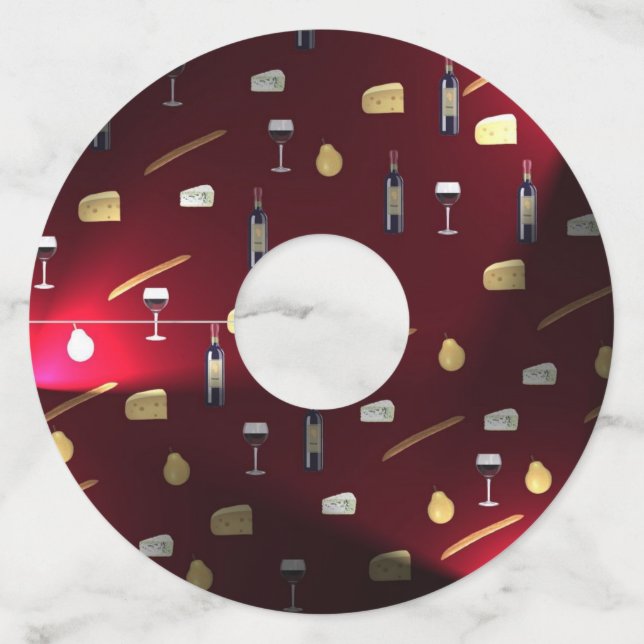 Foods Delight Cranberry Lights Wine Glass Tag (Front)