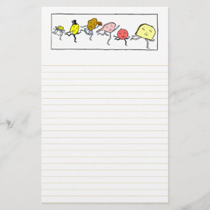 Foods Vintage Kitchen Art Lined Stationery