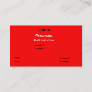 Foods Water Business Card