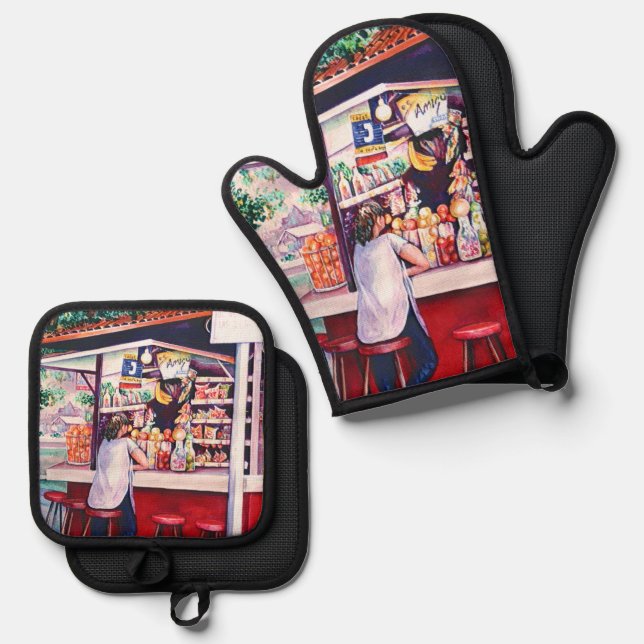 Foodstand, Mexico Oven Mitt & Pot Holder Set (Front/Back)