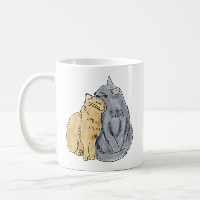 FooFooCat: Hugging Love Cats Coffee Mug (Left)