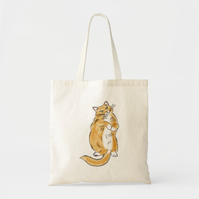 FooFooCat: Jumbo Fluffy Lazy Orange Cat Tote Bag (Front)
