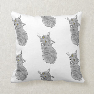 FooFooCat: Shy Grey Cat Cushion