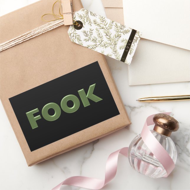 Fook black rectangle large stickers (Gifting)