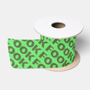 Fook green green ribbon spool satin ribbon