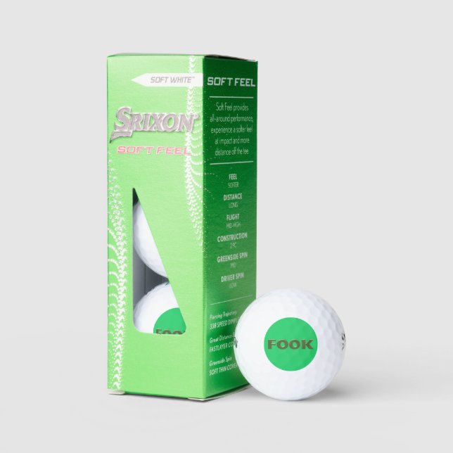 Fook green Srixon Soft Feel golf balls 3 pk (Packaging)