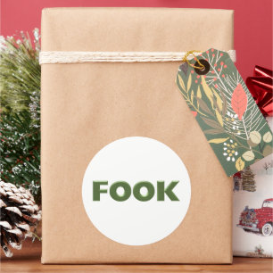 Fook white round large stickers