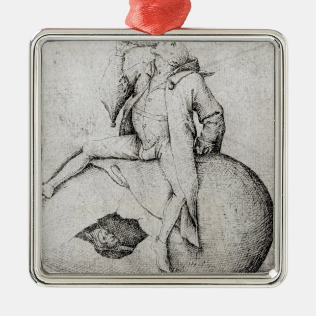 Fool Trying to Hatch an Egg Metal Tree Decoration (Front)