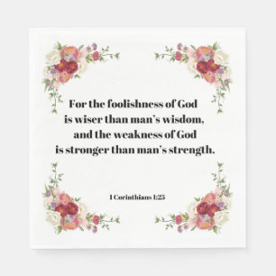 Foolishness Of God 1 Corinthians Bible Verse Napkin