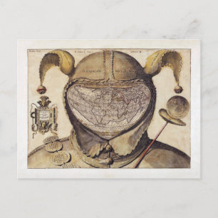 Fool's Cap World Map Postcard