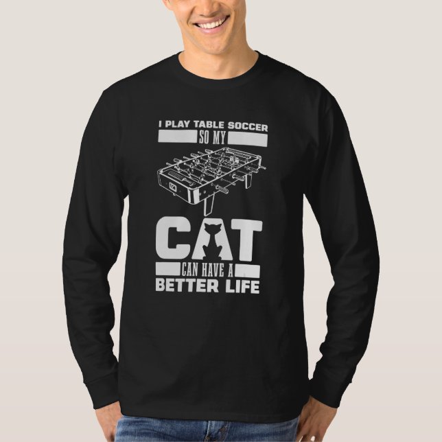 Foosball Cat Kicker   Table Soccer T-Shirt (Front)