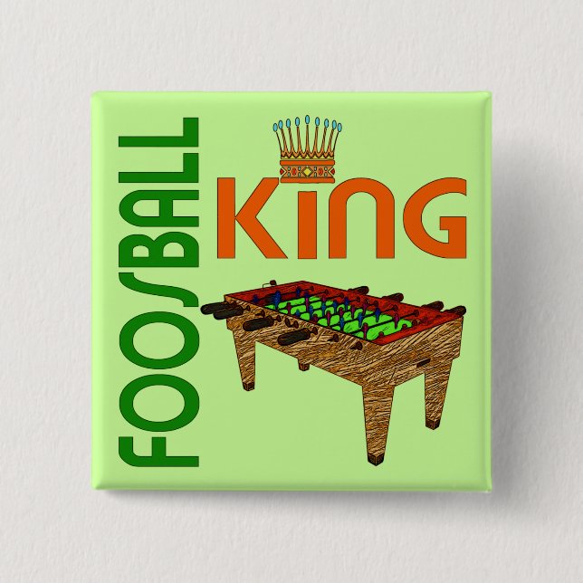 Foosball King 15 Cm Square Badge (Front)