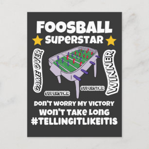 Foosball superstar victory wont take long   postcard