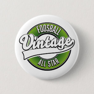 Foosball vintage all star logo 6 cm round badge