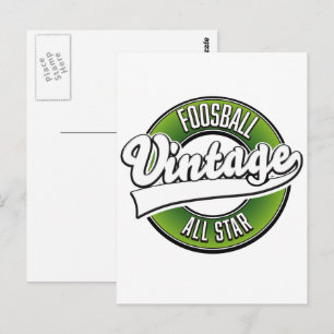 Foosball vintage all star logo postcard