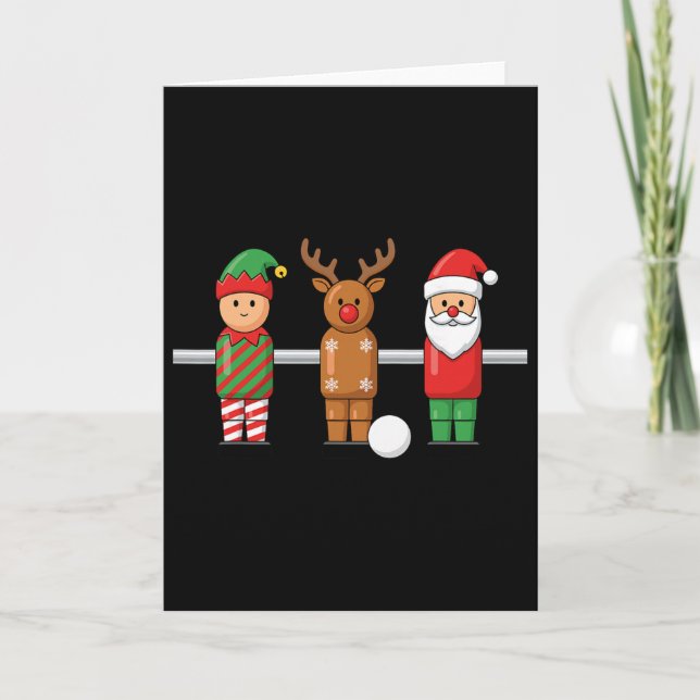 Foosll Christmas Elf Reindeer Santa Trio Table Foo Card (Front)