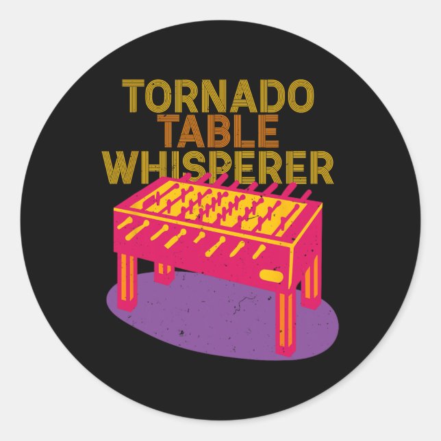 Foosll Player Tornado Table Whisperer  Classic Round Sticker (Front)